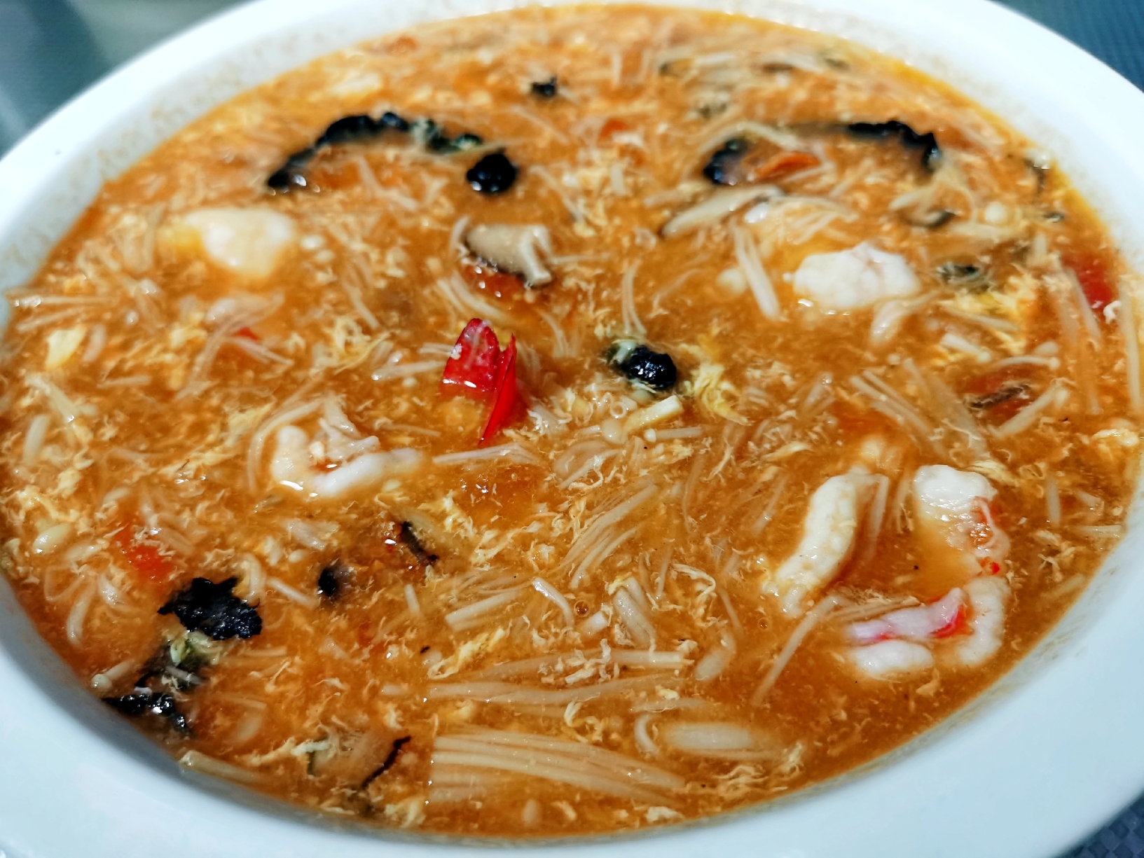 番茄金针菇虾片汤
