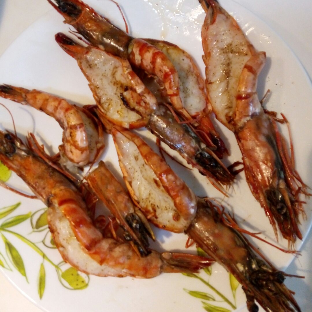 平底锅煎大虾，蒜蓉味