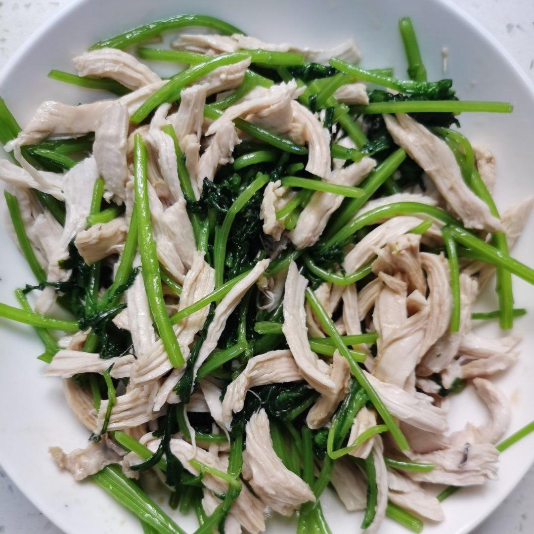 茼蒿拌鸡丝