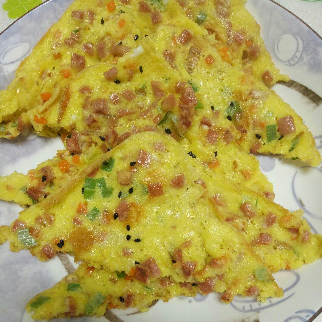 火腿肠葱花鸡蛋饼