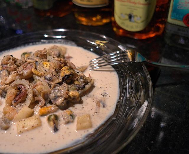 奶油蘑菇炖海鲜的做法