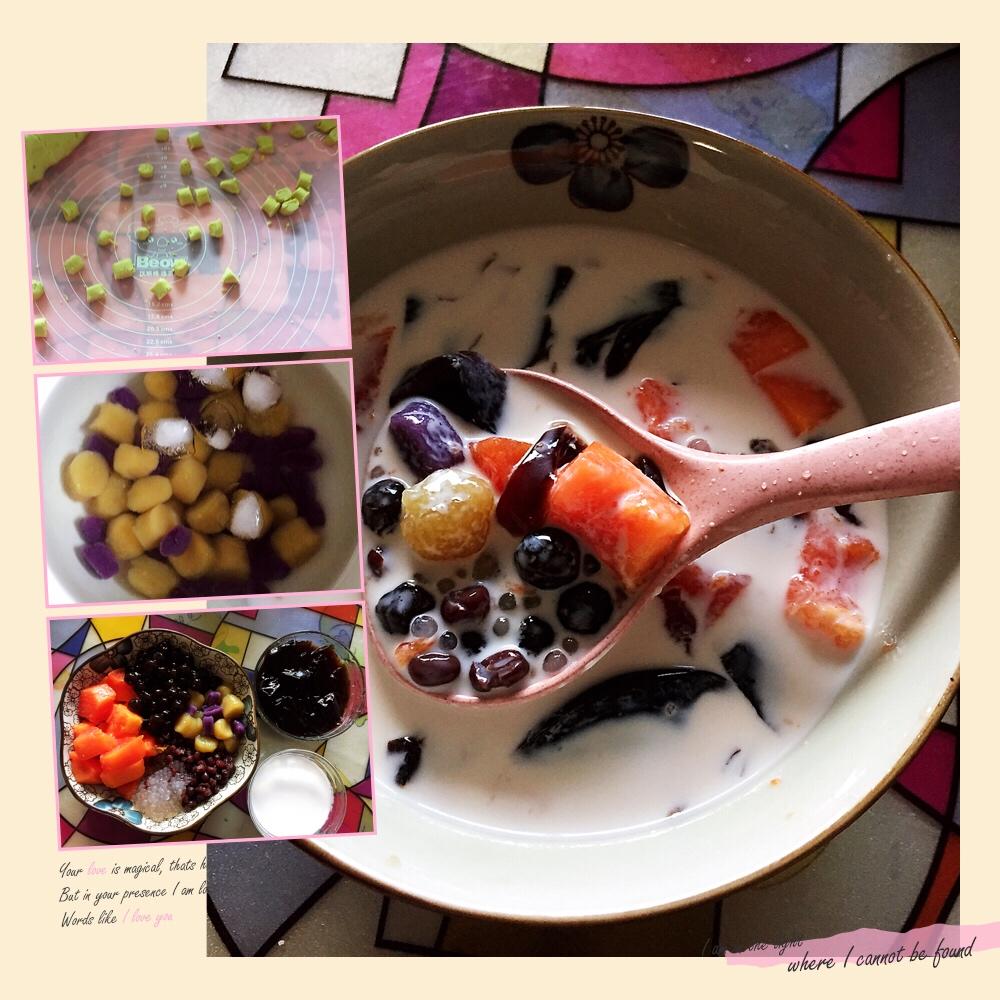 超级简单的彩色芋圆