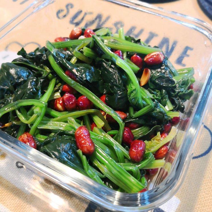 老醋菠菜花生/Vinegar spinach and peanut salad
