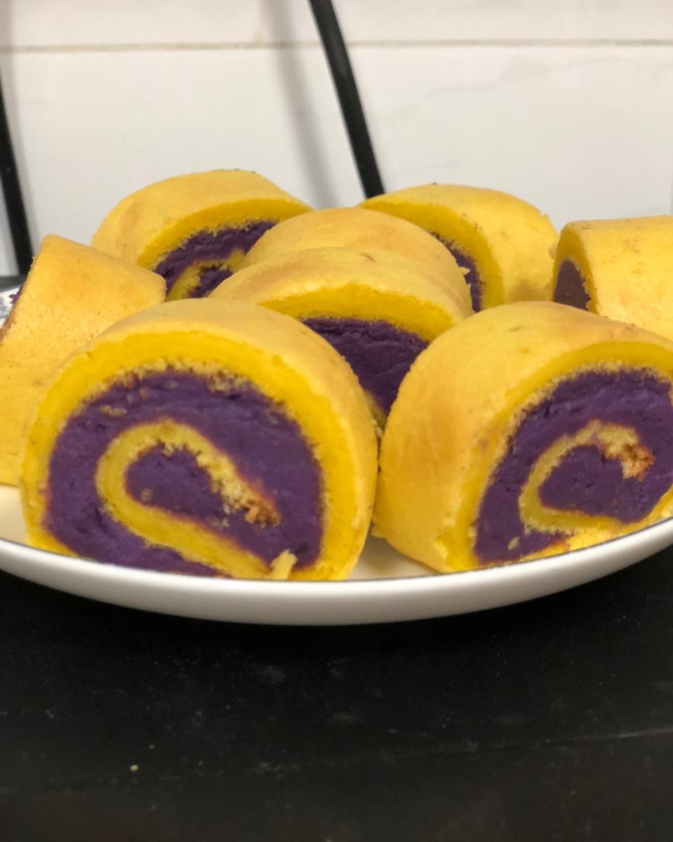 宝宝辅食-紫薯蛋糕卷