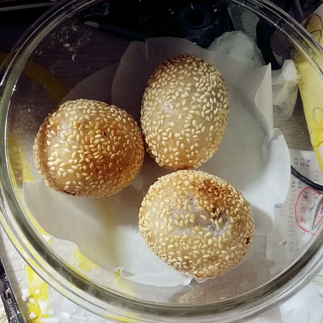 简版油炸空心麻团（糯米或面粉团）