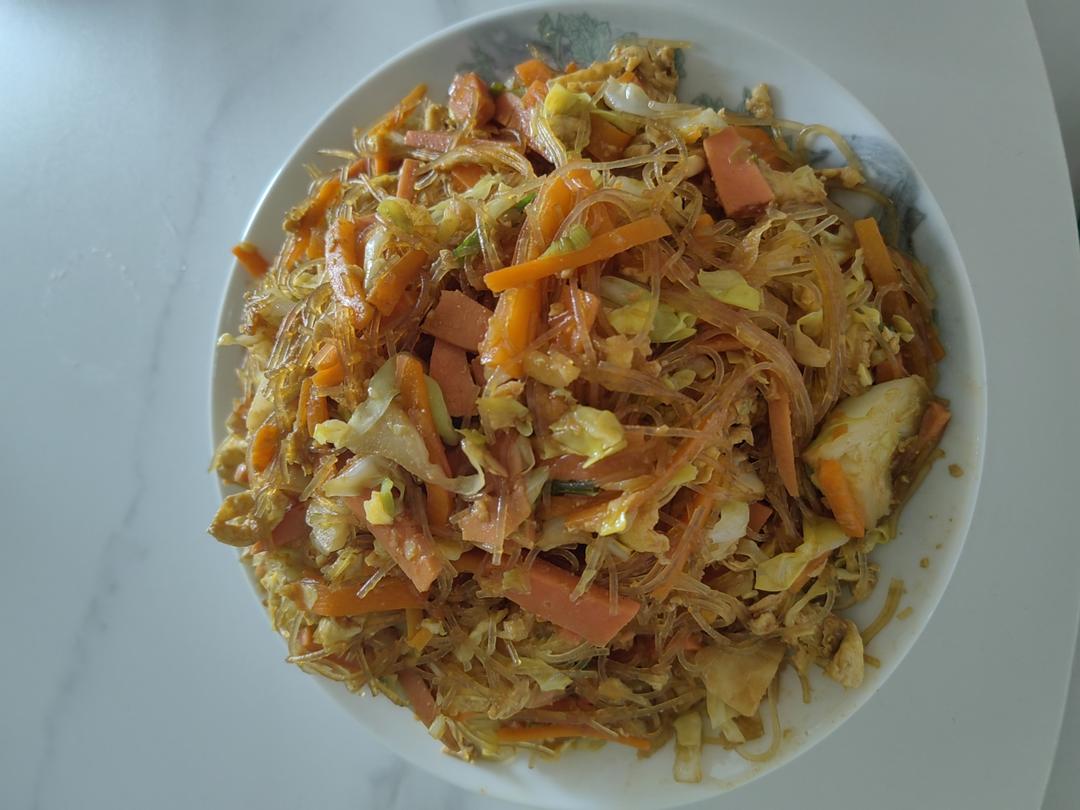 包菜鸡蛋炒粉丝