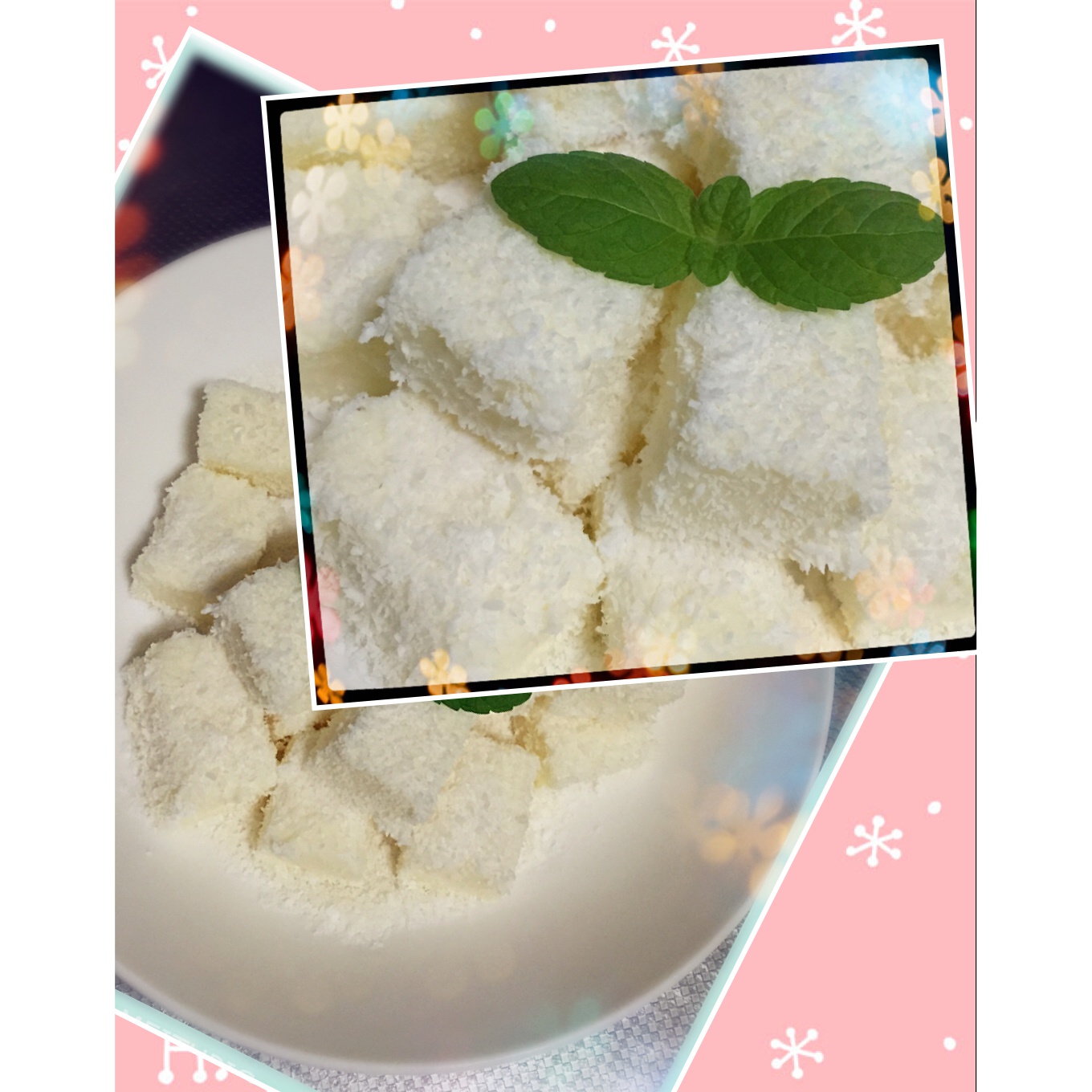 椰丝牛奶小方糕