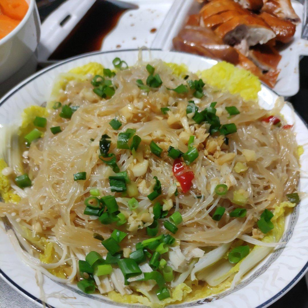 懒人下饭神器，蒜蓉蒸粉丝金针菇娃娃菜