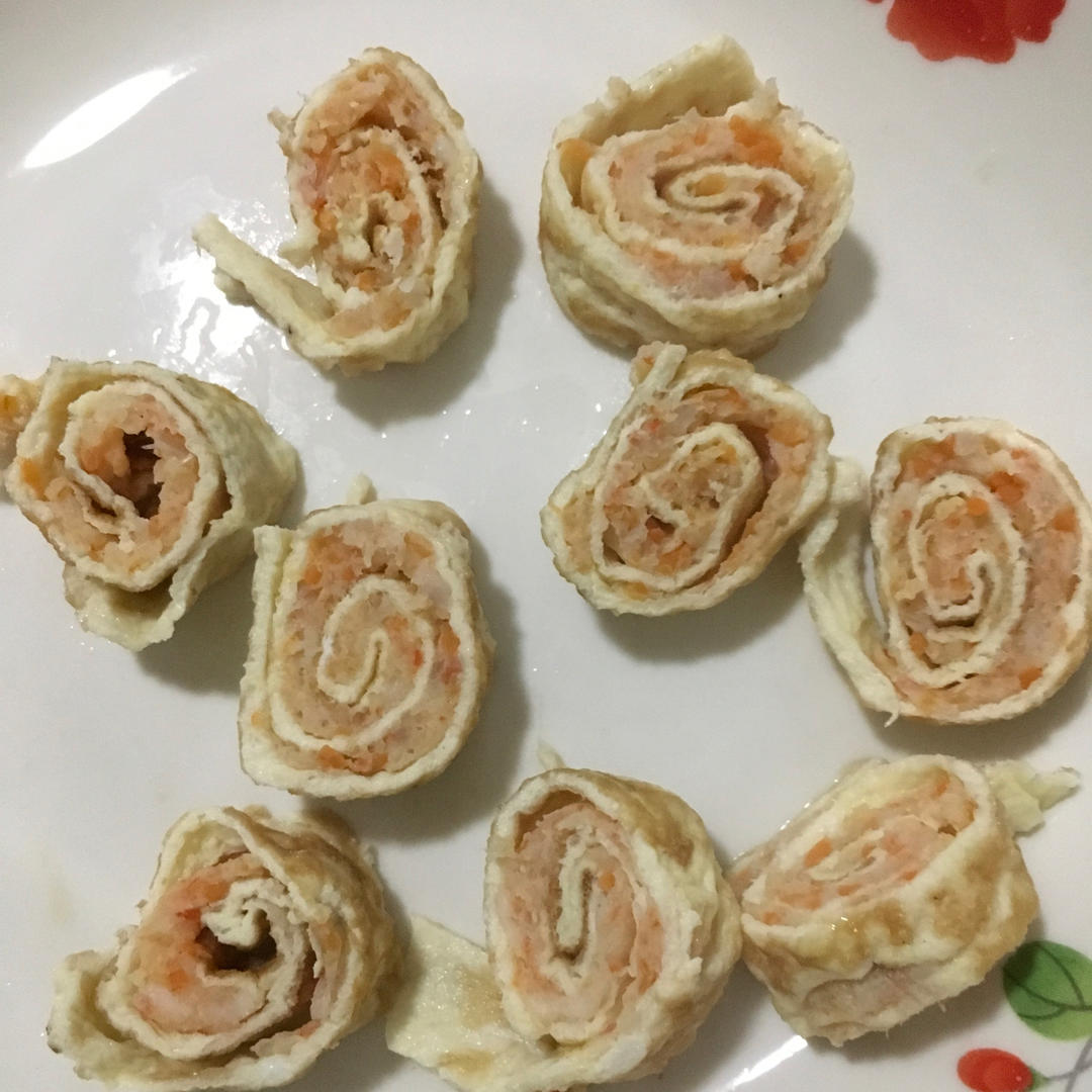 鲜虾鸡蛋卷宝宝辅食精华一岁以上宝宝