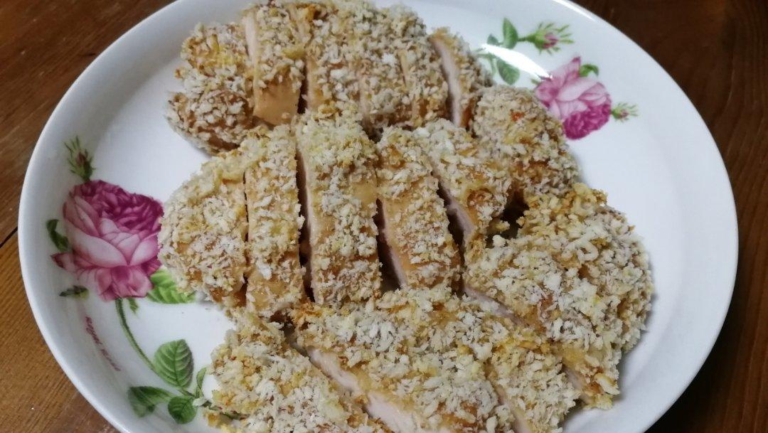 无油烤鸡排（面包糠鸡胸肉）