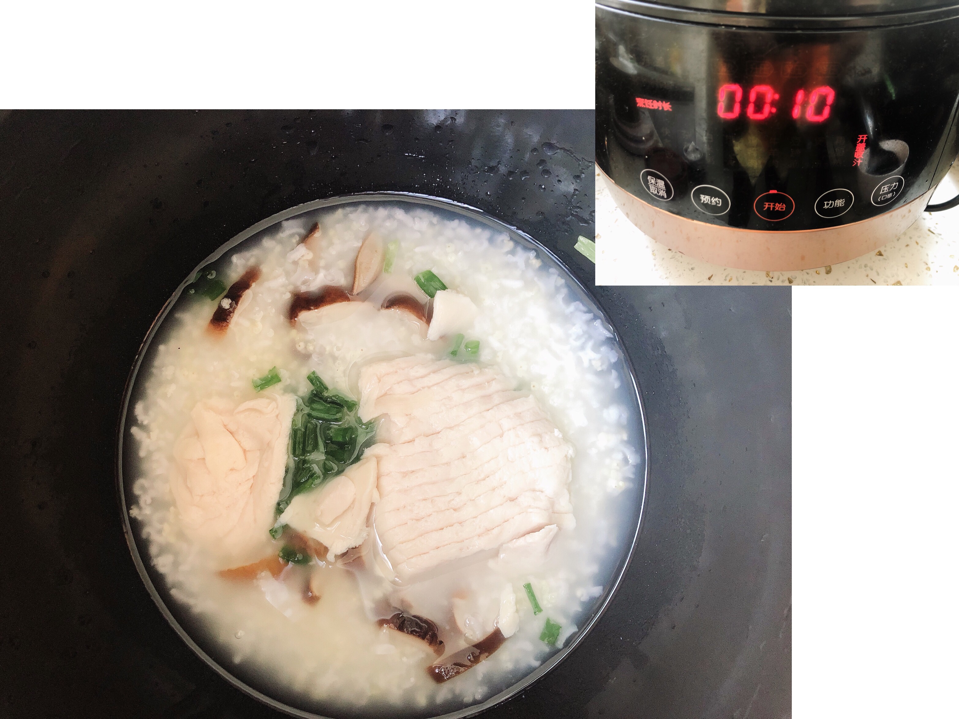 香菇鸡肉小米粥 焖烧杯ace！的做法 步骤4
