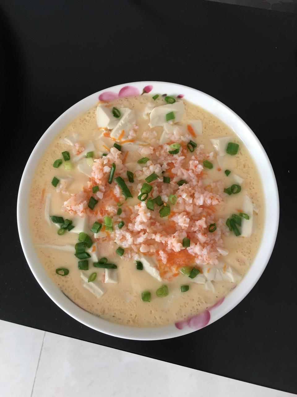 静8218做的虾仁豆腐蒸水蛋