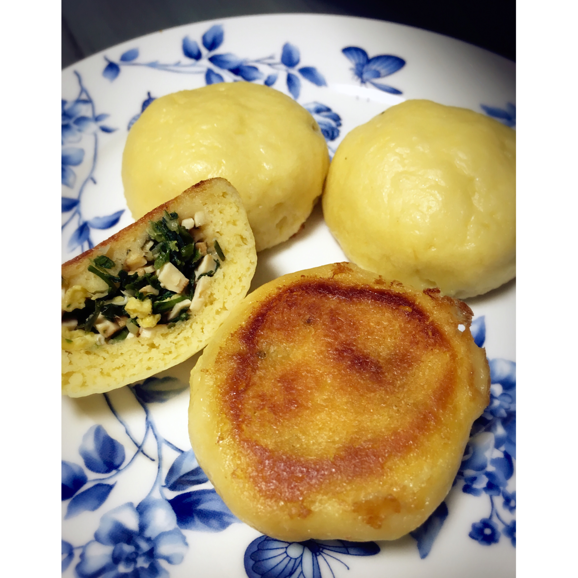 一缕柔纱做的荠菜玉米面菜饽饽