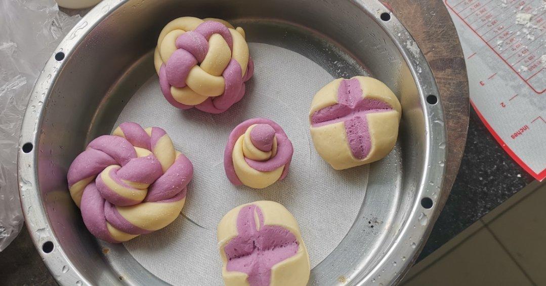 南瓜紫薯花样馒头