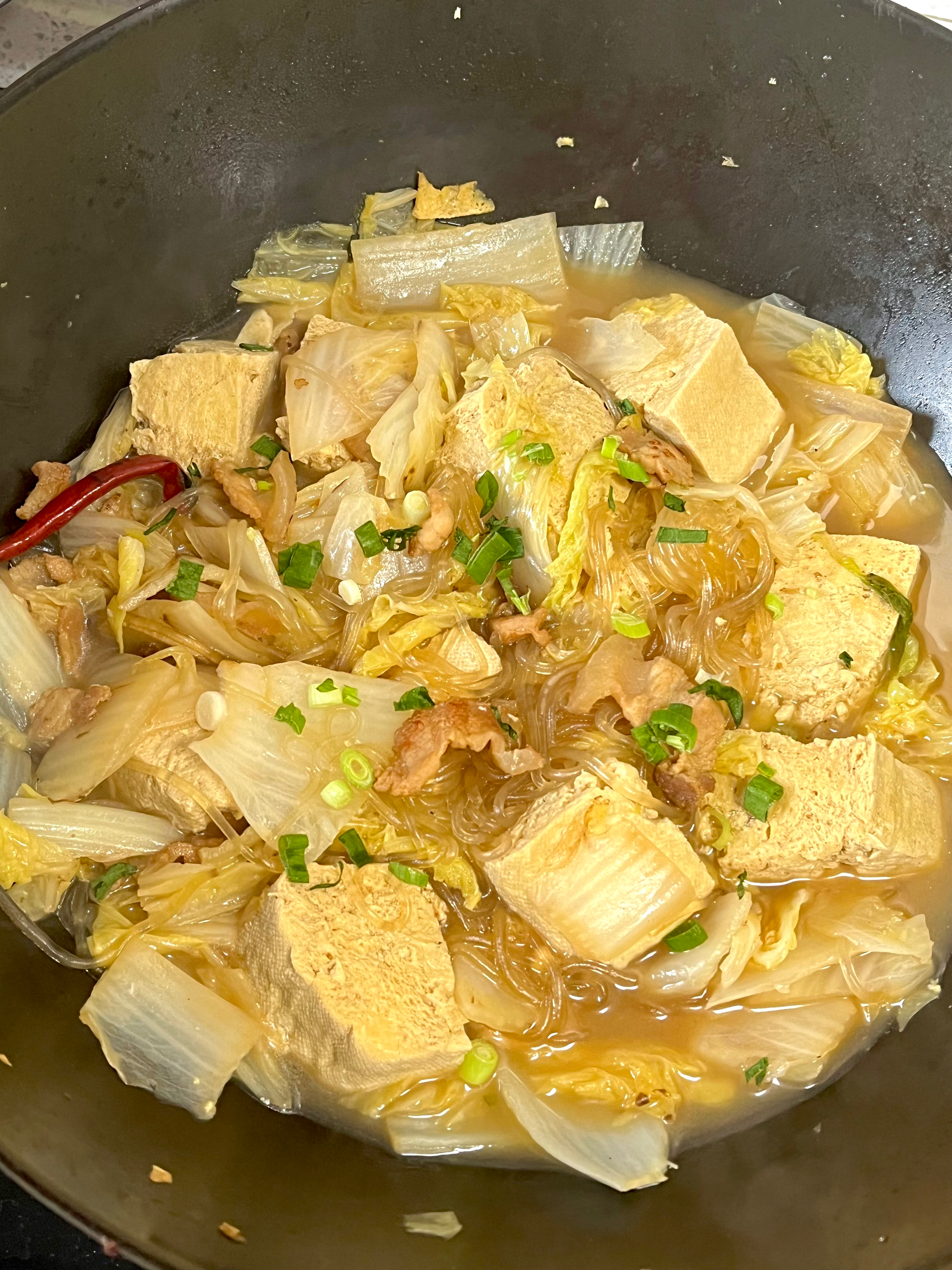 东北白菜炖冻豆腐