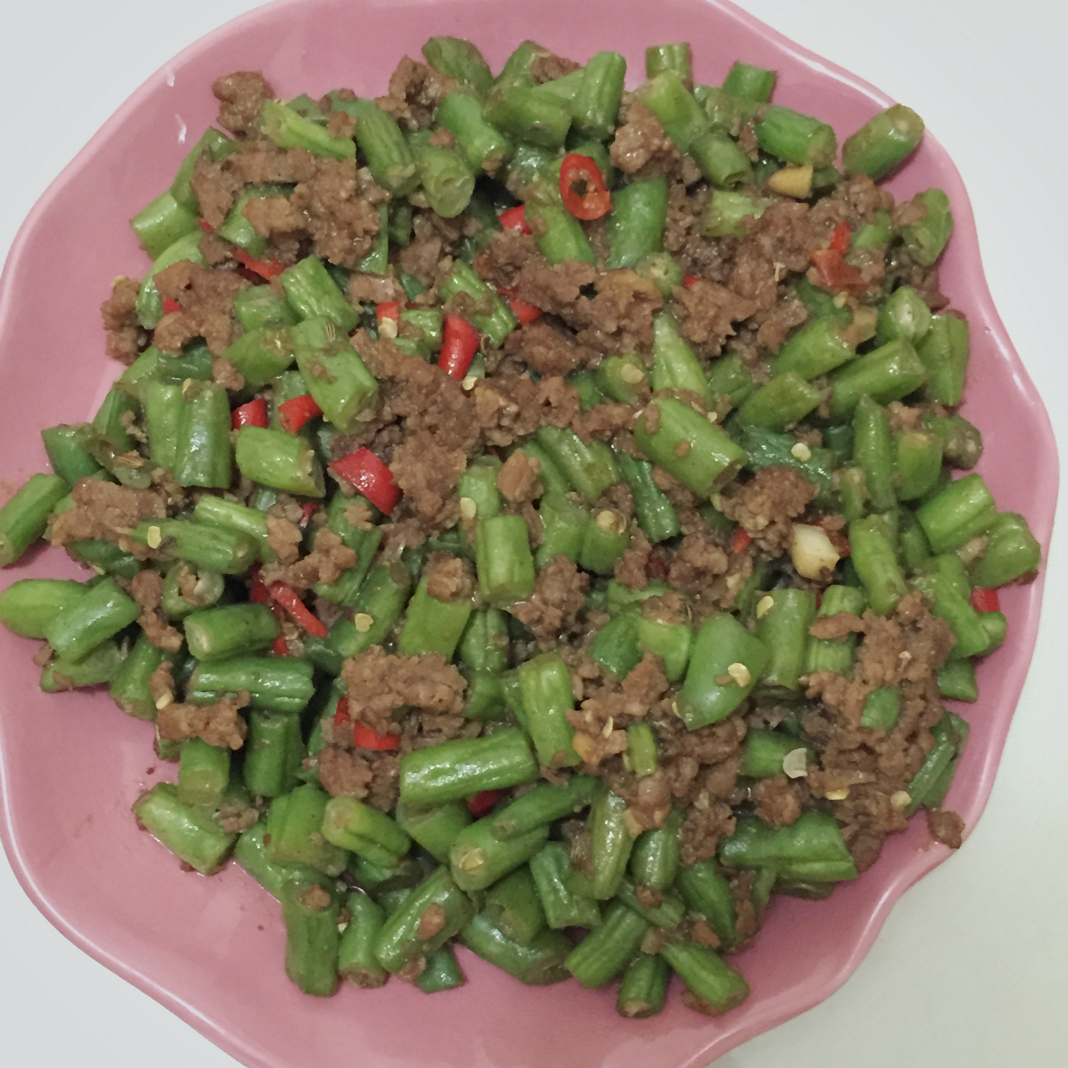 榄菜肉末四季豆