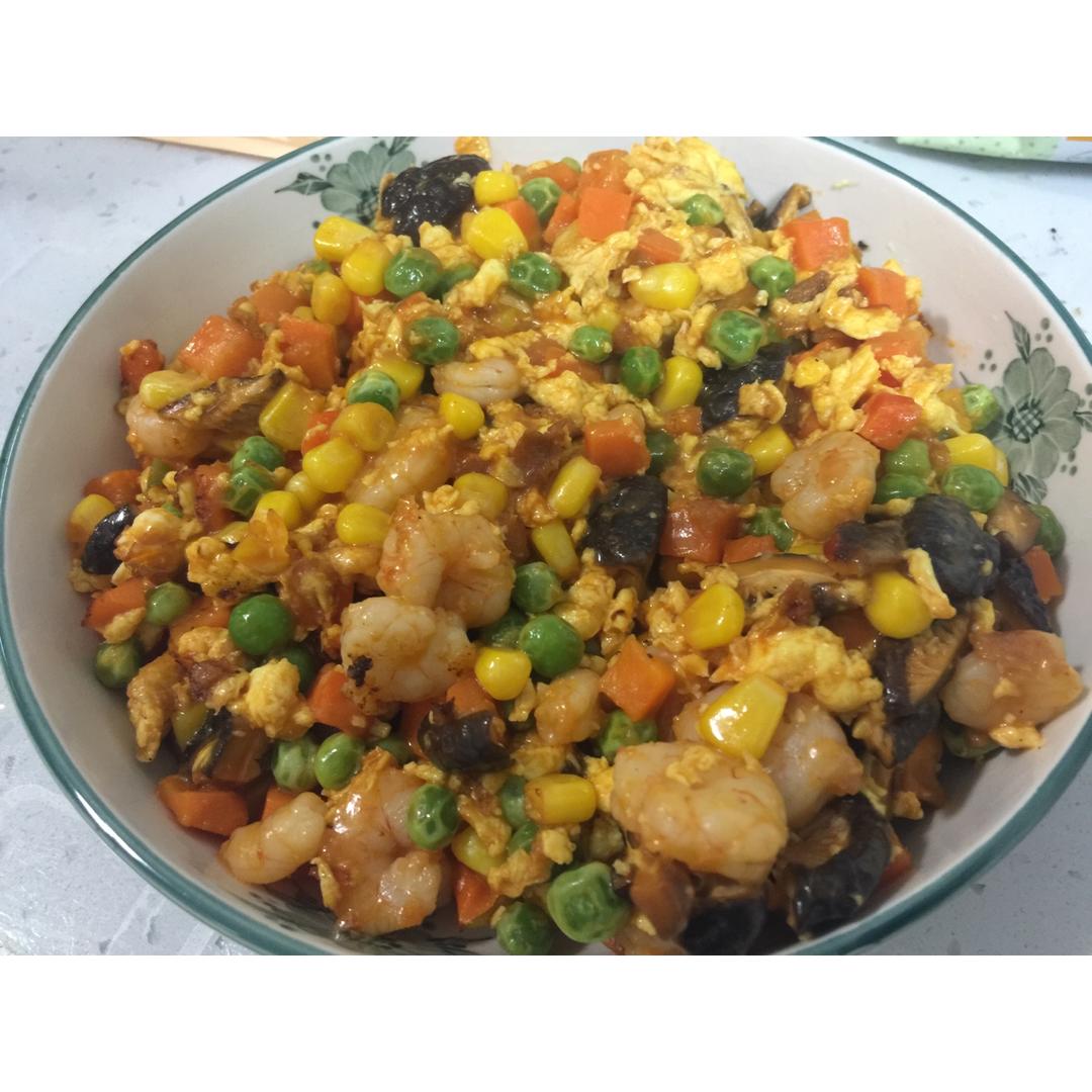 三色炒虾仁