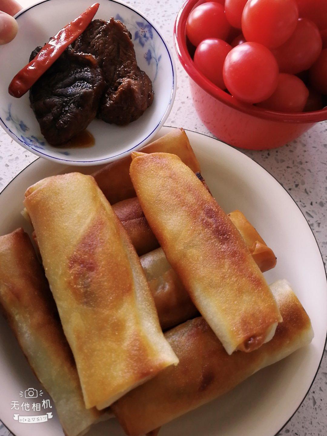 黄芽菜肉丝春卷