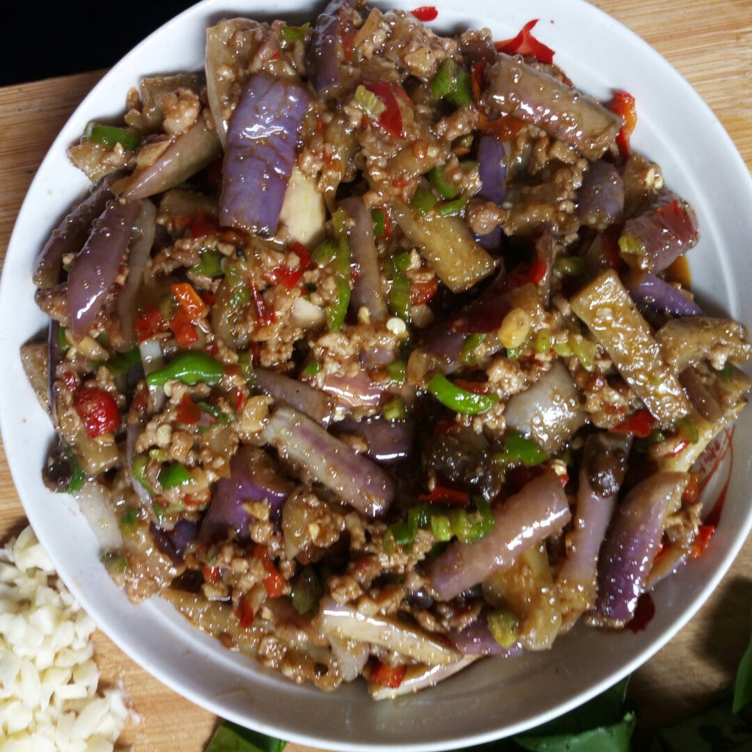 酱爆肉末茄子