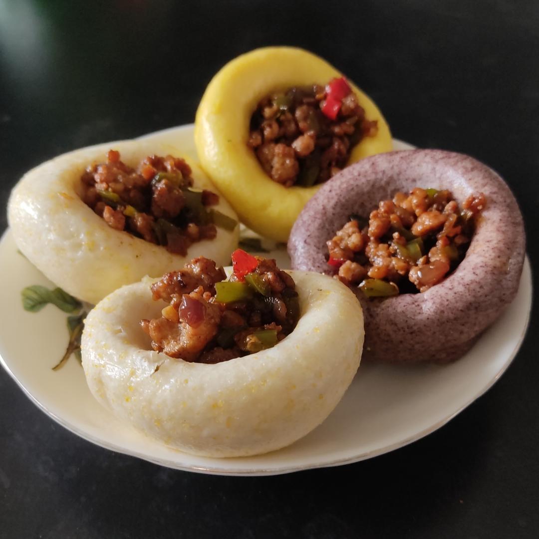 肉碎杂粮包的做法