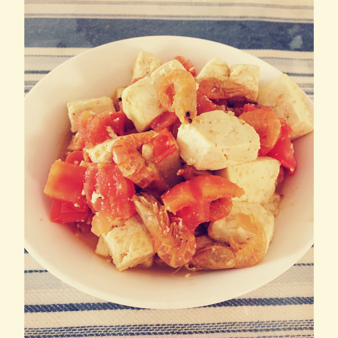 番茄河虾烧豆腐