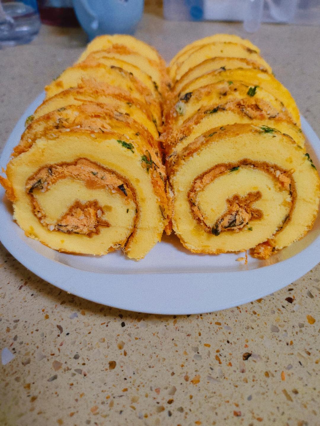 香葱海苔肉松芝麻蛋糕卷