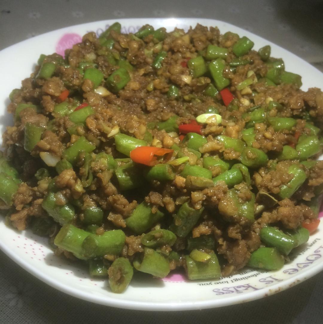 肉沫豆角下饭菜