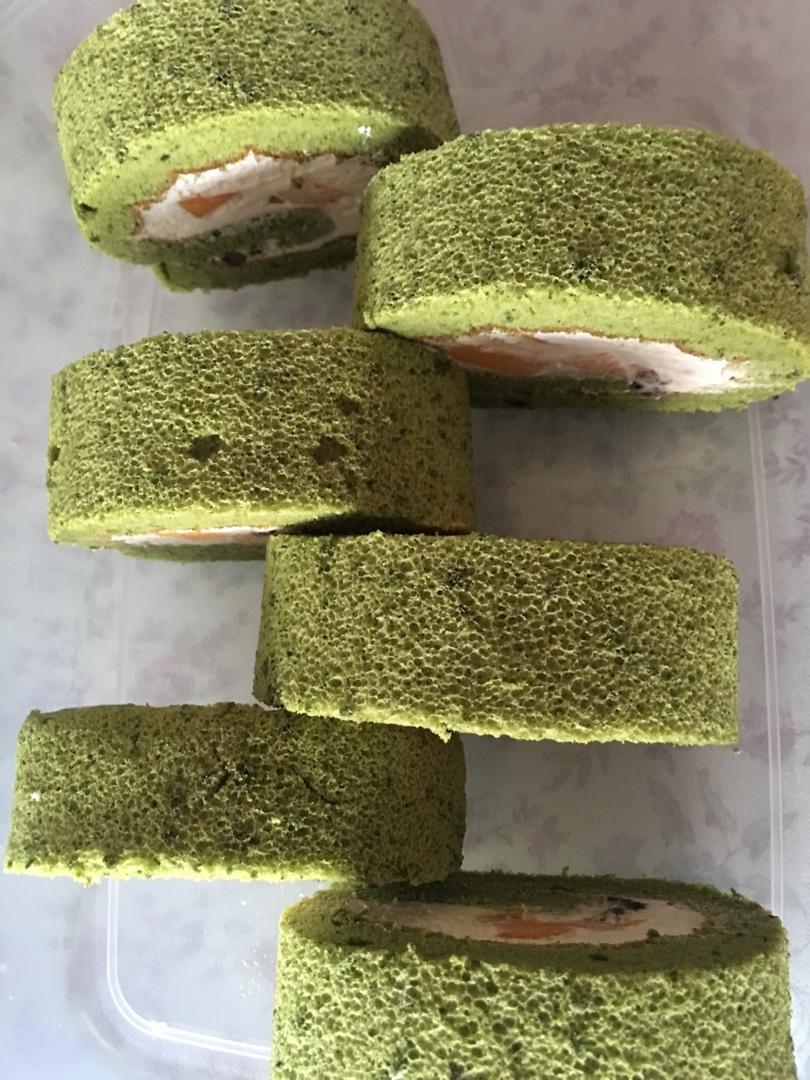 抹茶红豆蛋糕卷
