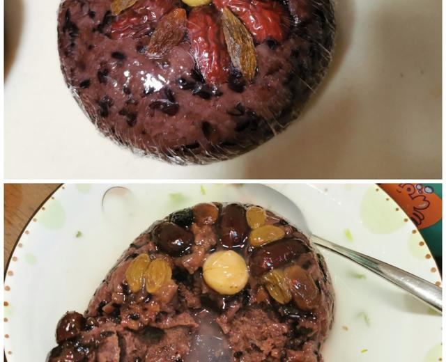 喜庆的八宝饭，年夜饭不能缺席的一道传统甜品，第一款：紫糯米红豆沙的做法