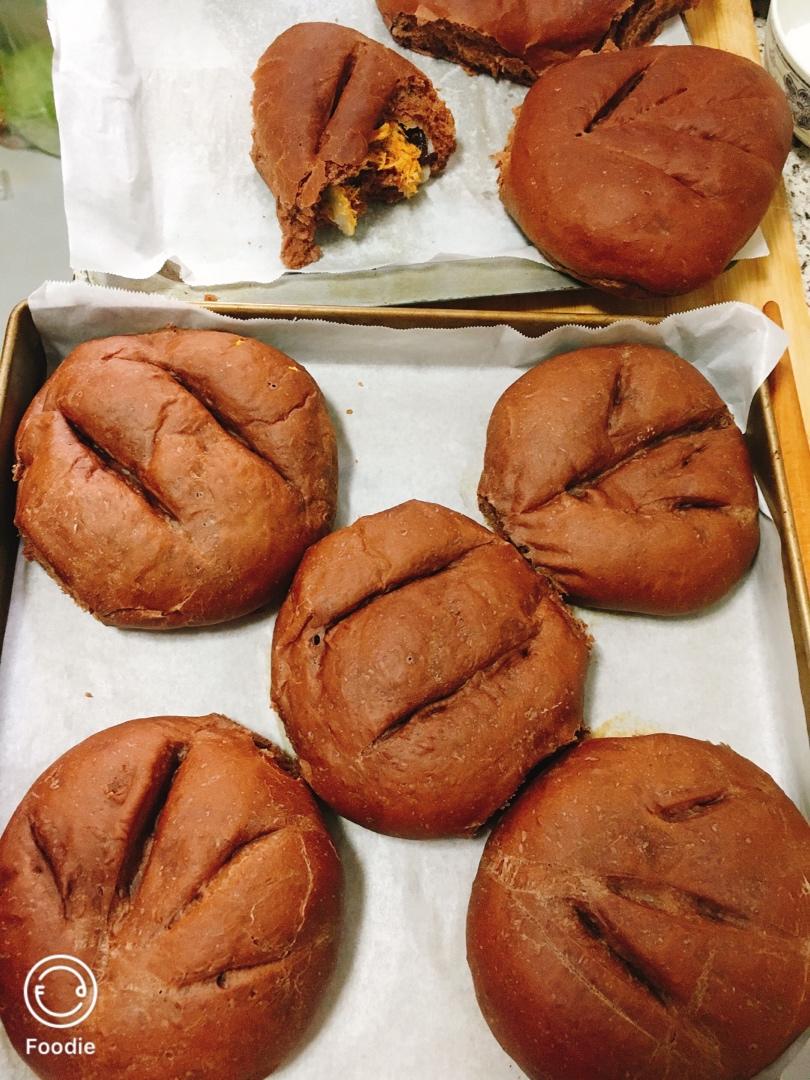 超级好吃简单好做的可可麻薯软欧面包