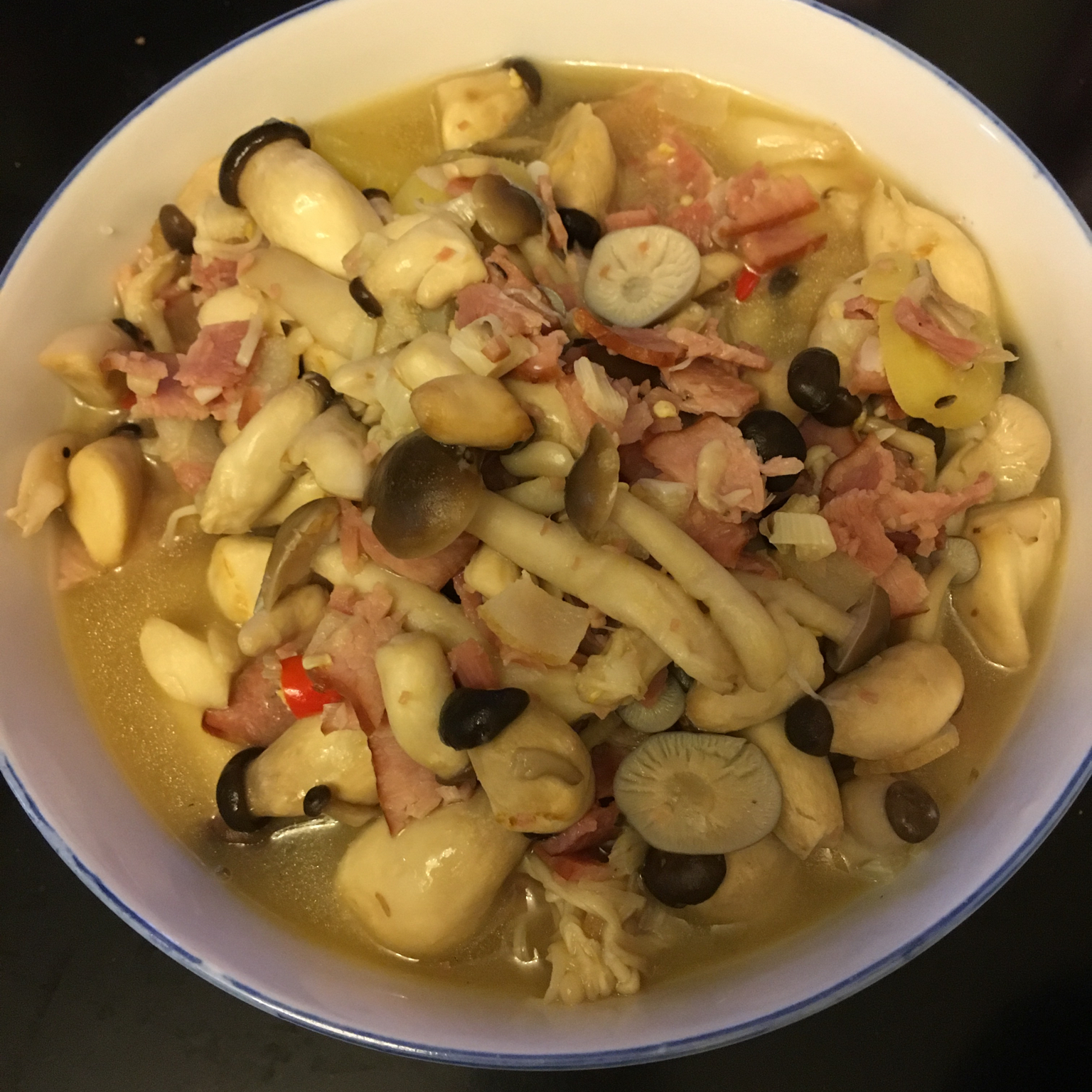 培根什菌湯