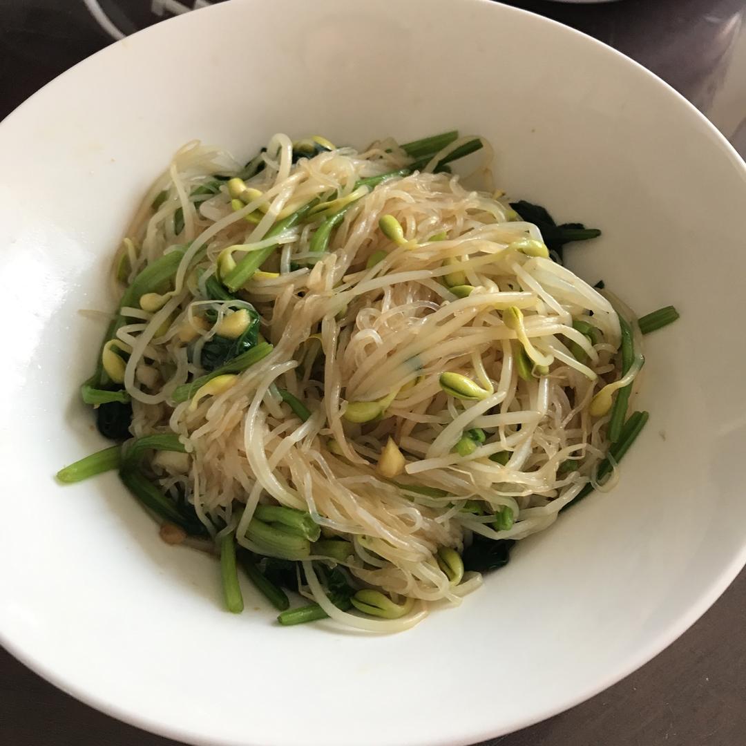 豆芽菠菜拌粉丝