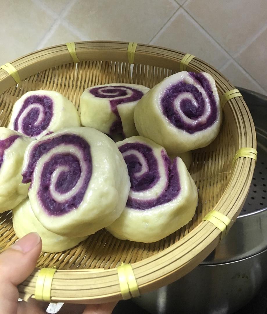 奶香紫薯馒头