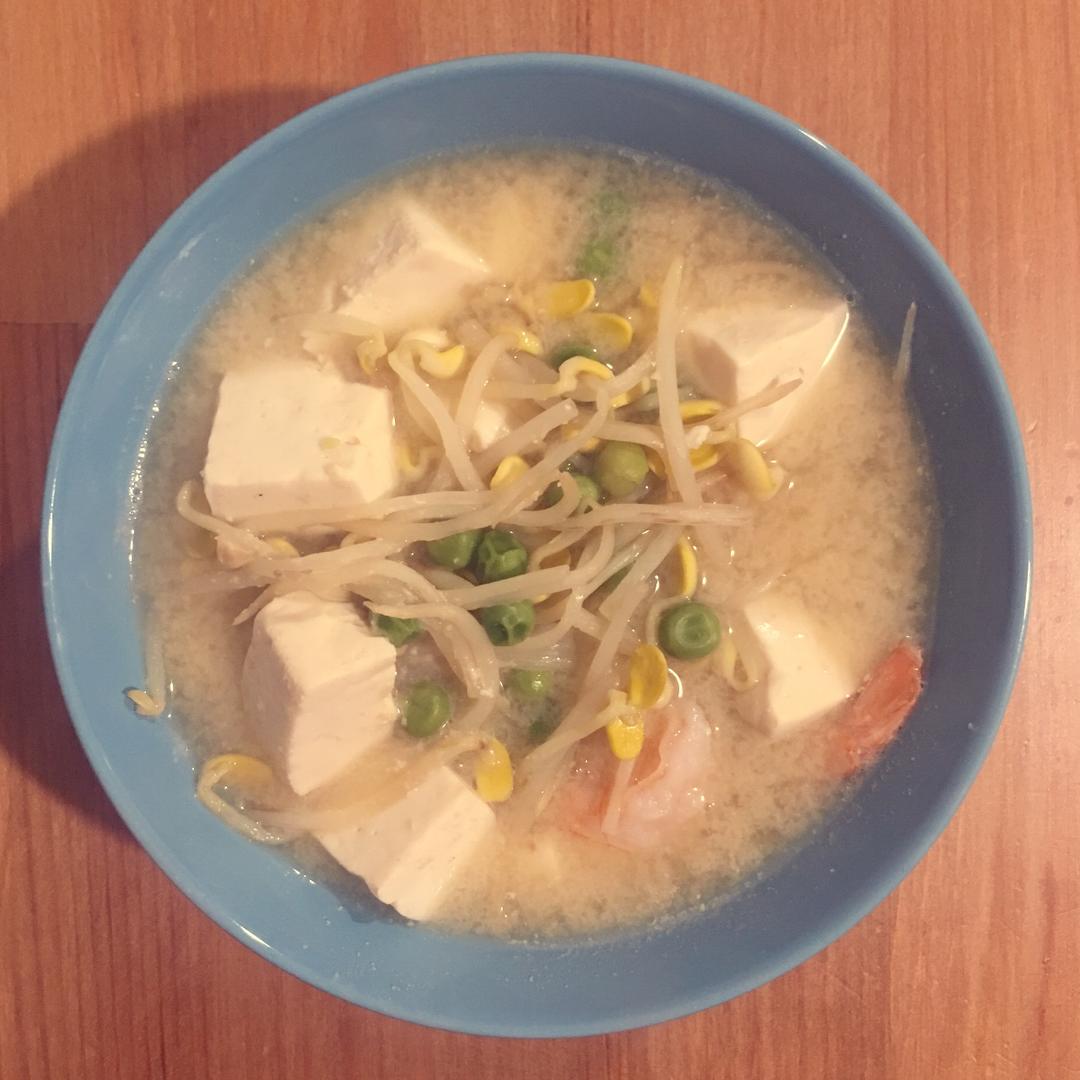 味噌虾仁豆腐锅