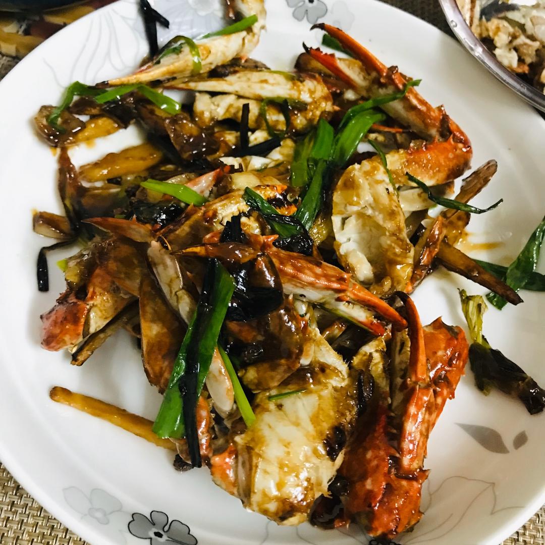 葱姜炒梭子蟹（very easy）