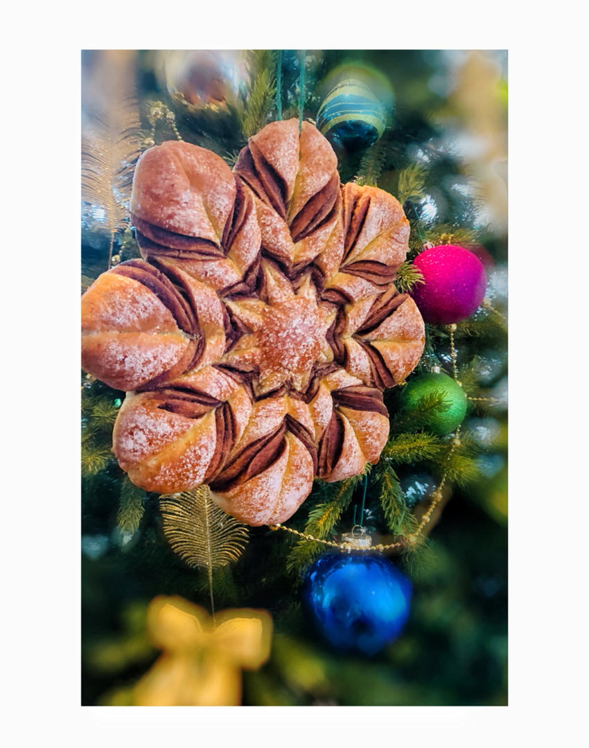 ins网红圣诞红糖肉桂雪花全麦面包（一次发酵）B83