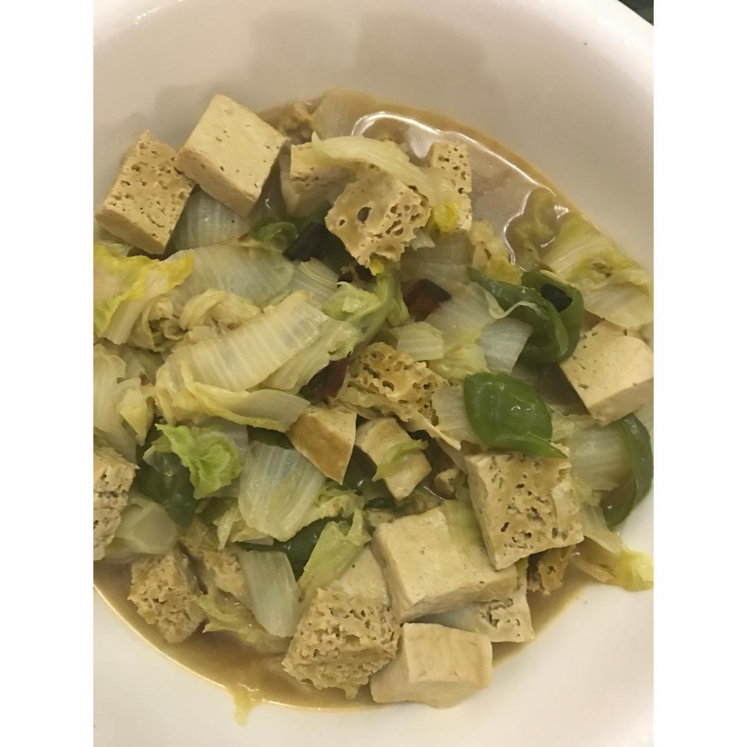 白菜炖冻豆腐
