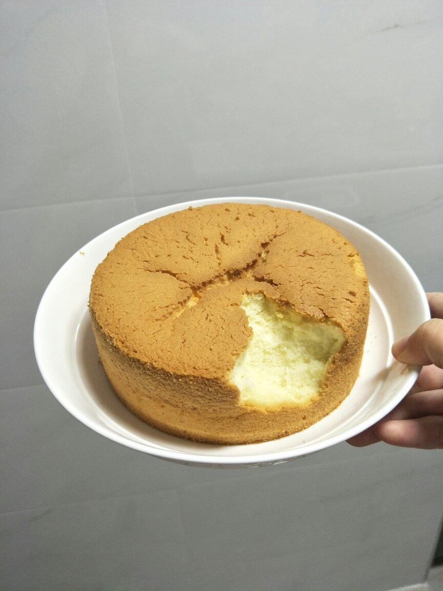 雪雪砣做的奶油蛋糕的戚风蛋糕坯更新空气炸锅做法