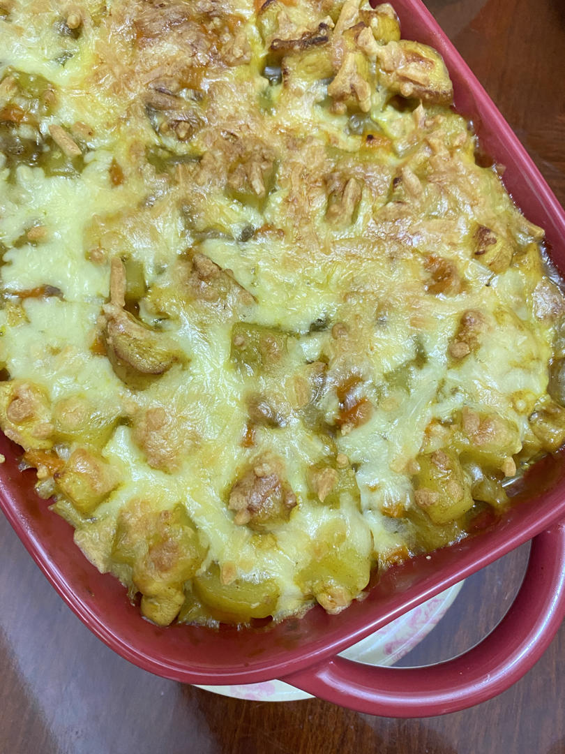 芝士咖喱鸡肉焗饭，真的太香了！强推！