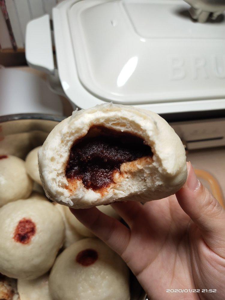 快手简易版    松软香甜   豆沙包  馒头