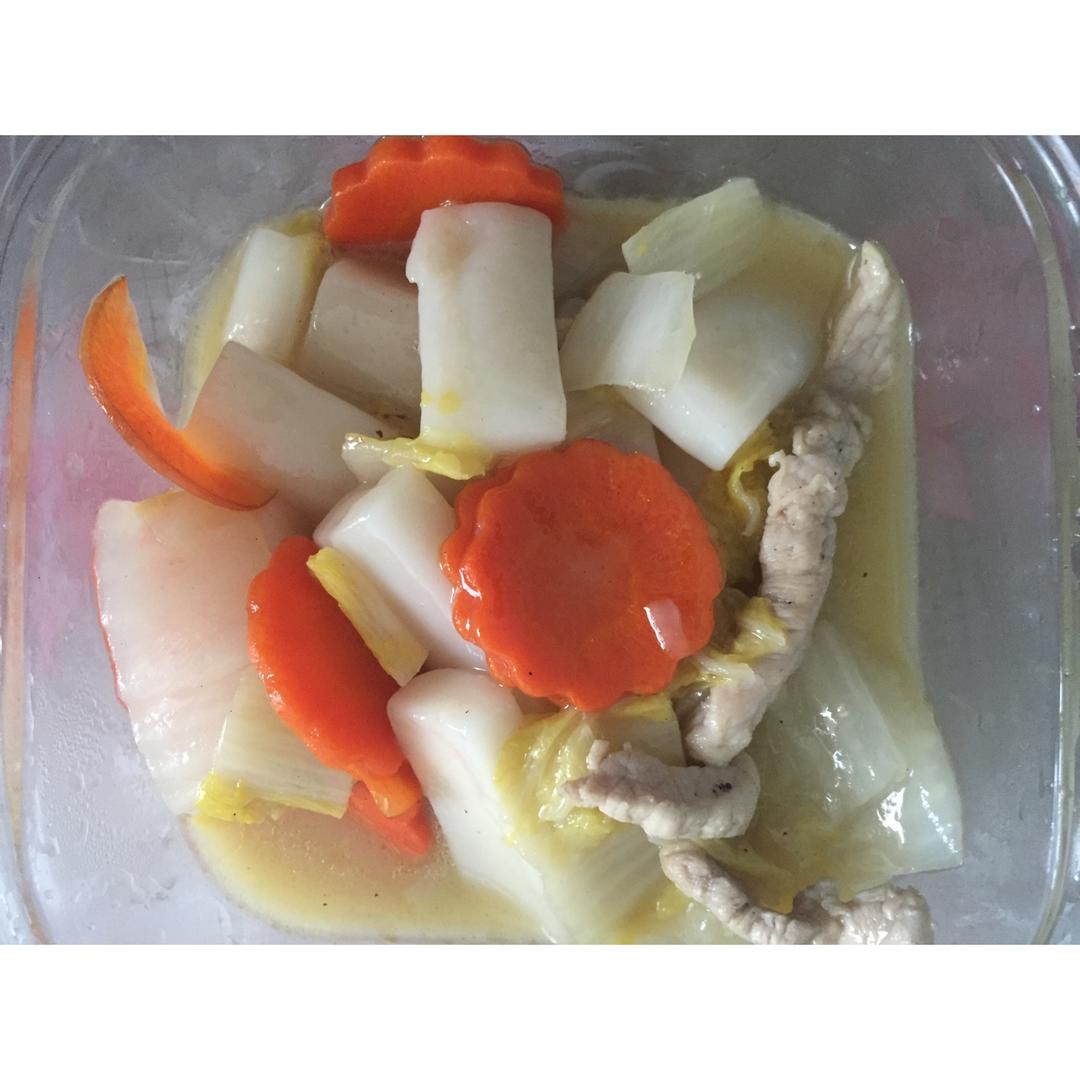 白菜肉丝炒年糕