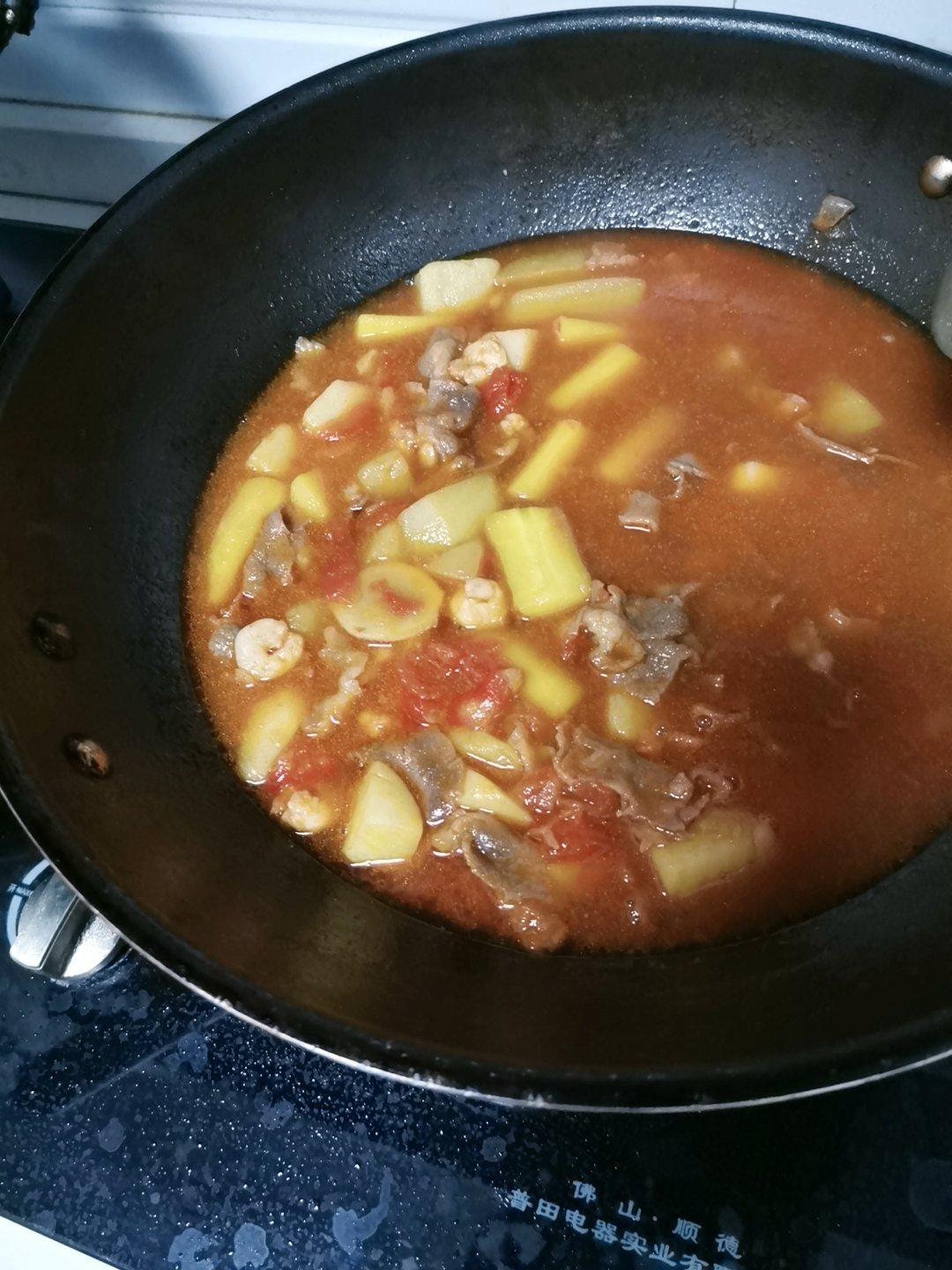 番茄土豆肥牛锅