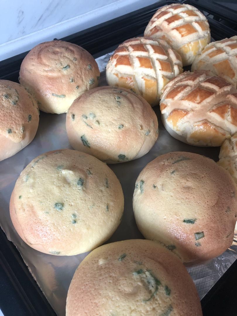 葱香肉松墨西哥面包（波兰种+烫种）