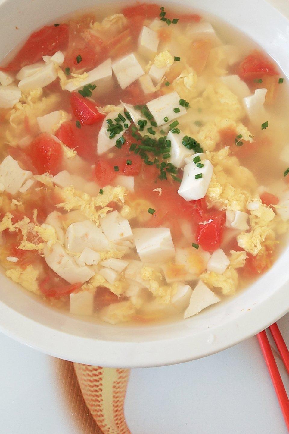 紫罗兰_9sft做的番茄鸡蛋豆腐汤—低脂高蛋白的减肥健身餐