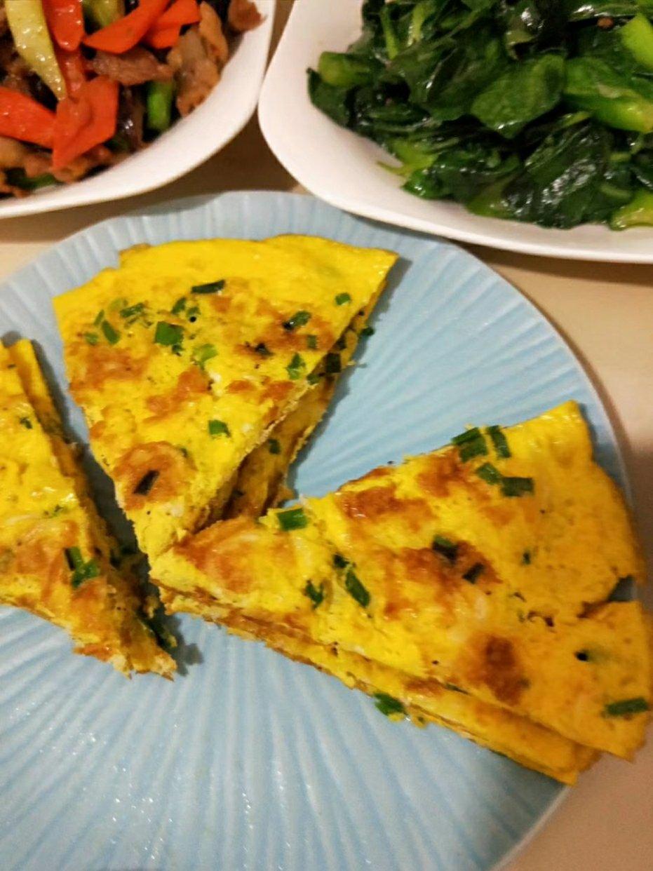 快手版鸡蛋虾皮饼