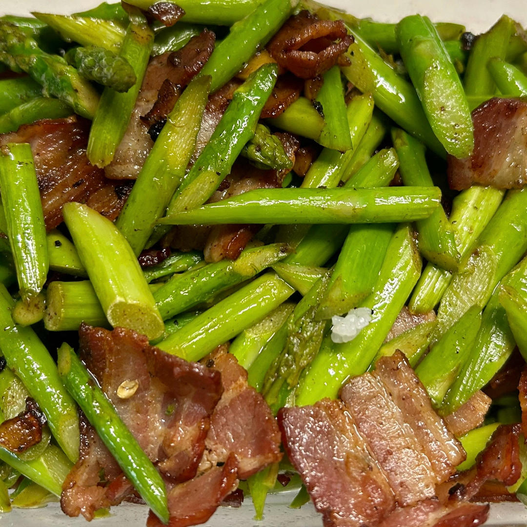培根炒芦笋