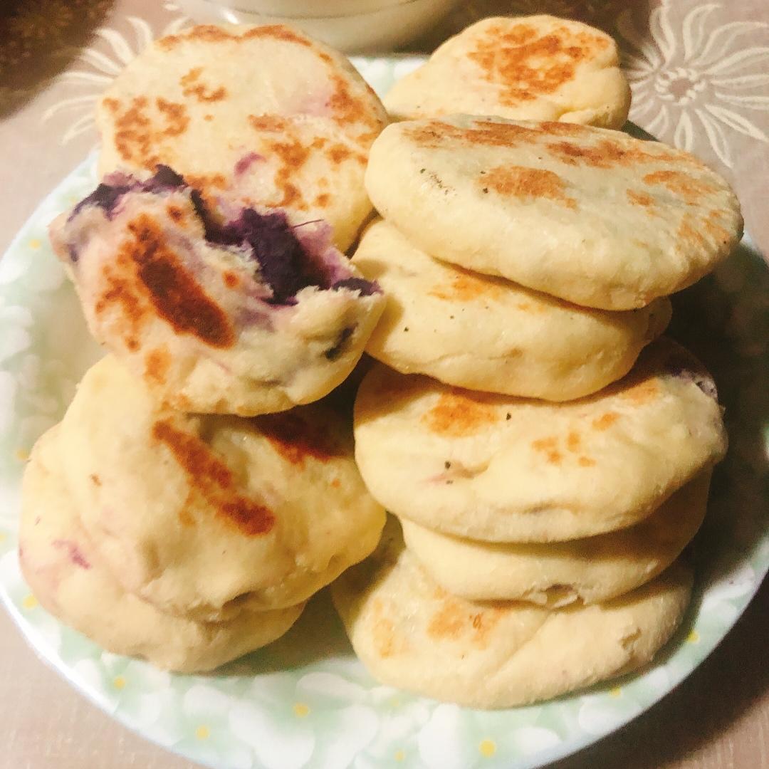 好吃的紫薯山药饼