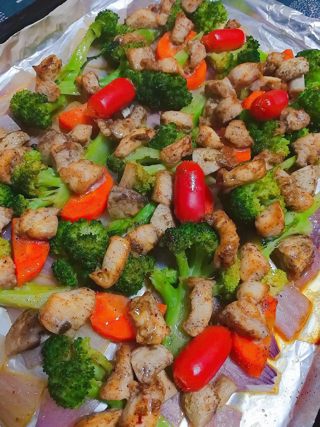 鸡肉杂蔬烧烤