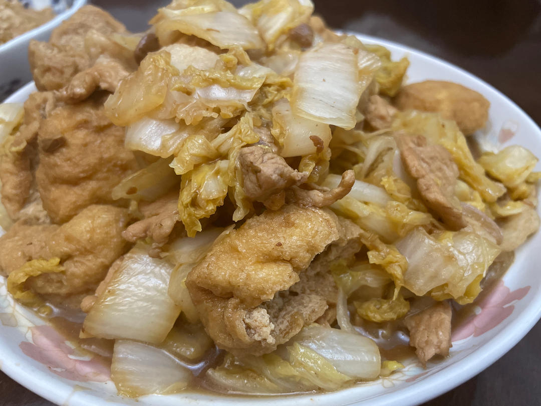 白菜焖油豆腐