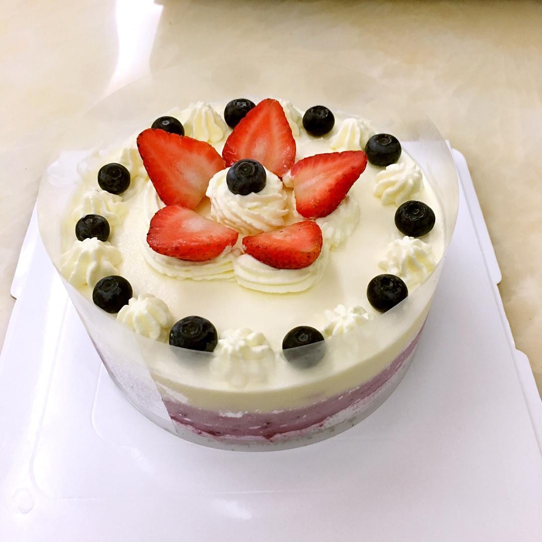 渐变蓝莓冻芝士蛋糕（免烤）